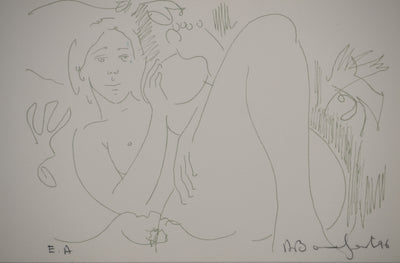 Alain BONNEFOIT : Intimité féminine,, Lithographie originale (photo de détail 2) - Crédit photo : Galerie Art.Paris