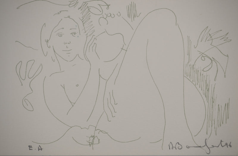 Alain BONNEFOIT : Intimité féminine,, Lithographie originale (photo de détail 2) - Crédit photo : Galerie Art.Paris