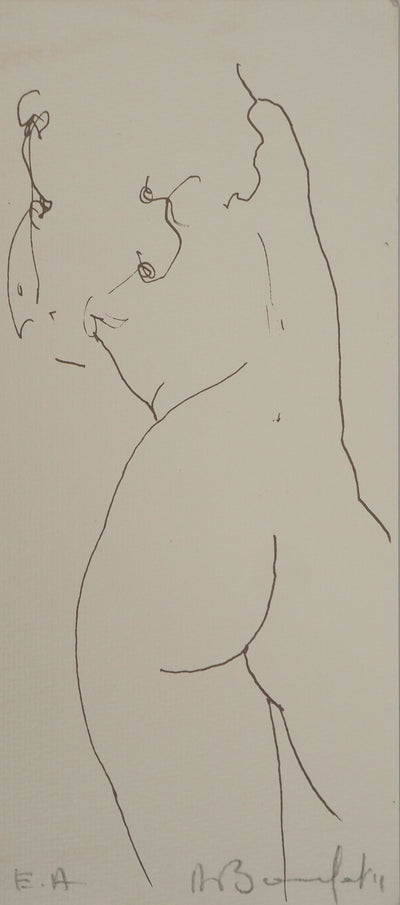 Alain BONNEFOIT : Nu déhanché, Lithographie originale (vue générale) - Crédit photo : Galerie Art.Paris