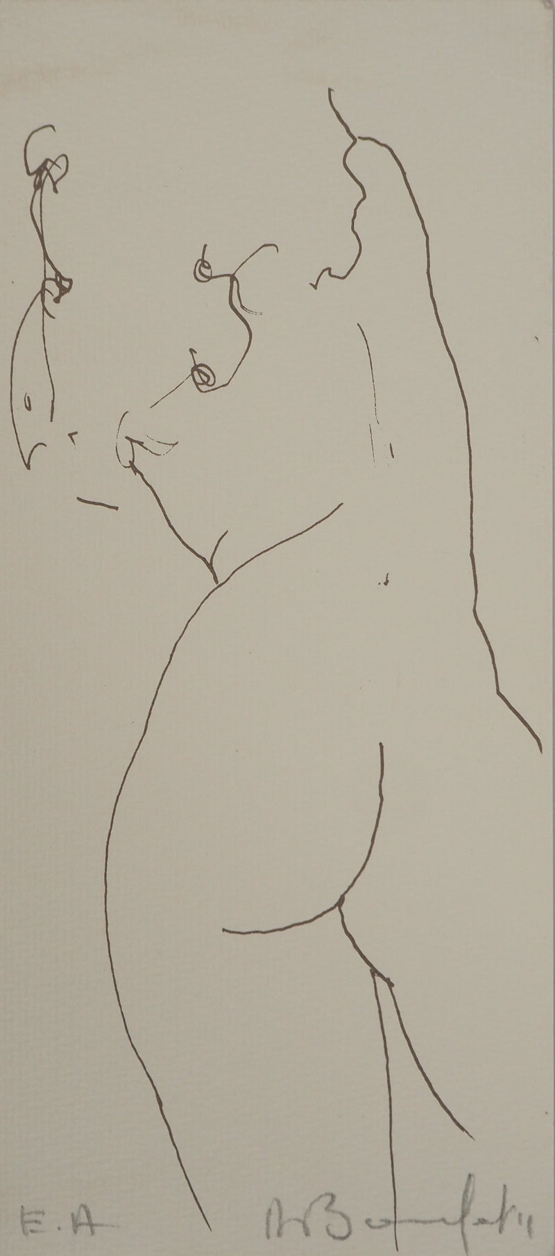 Alain BONNEFOIT : Nu déhanché, Lithographie originale (vue générale) - Crédit photo : Galerie Art.Paris