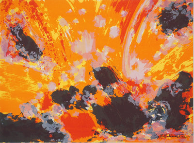 Maurice Élie SARTHOU : Paysage explosive , Lithographie originale (vue générale) - Crédit photo : Galerie Art.Paris