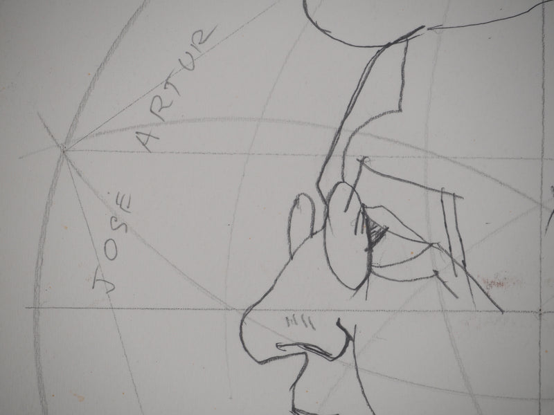 Jacques DESPIERRE : Portrait de José Artur, Dessin original (photo de détail 5) - Crédit photo : Galerie Art.Paris