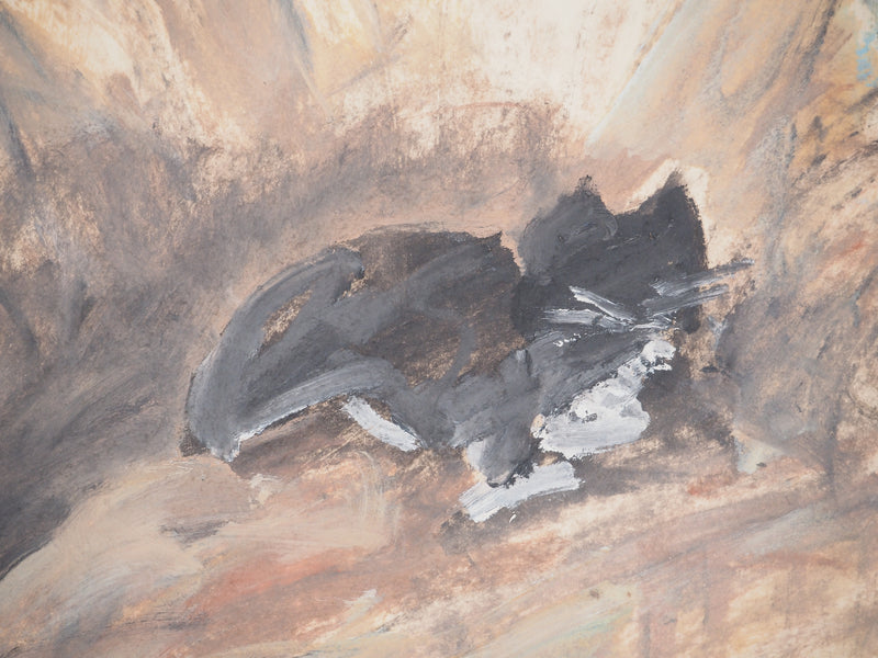 Pierre CHRISTIN : Le chat au fauteuil, Gouache originale (photo de détail 4) - Crédit photo : Galerie Art.Paris