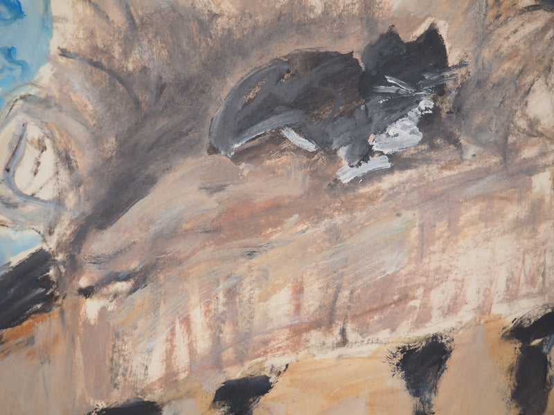 Pierre CHRISTIN : Le chat au fauteuil, Gouache originale (photo de détail 6) - Crédit photo : Galerie Art.Paris