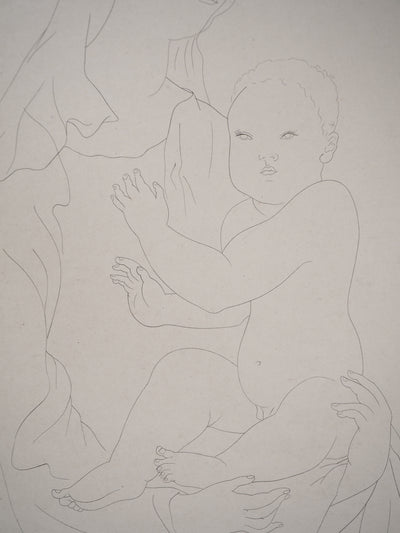 Léonard Tsuguharu FOUJITA : Vierge à l'enfant, c, Dessin original (photo de détail 5) - Crédit photo : Galerie Art.Paris