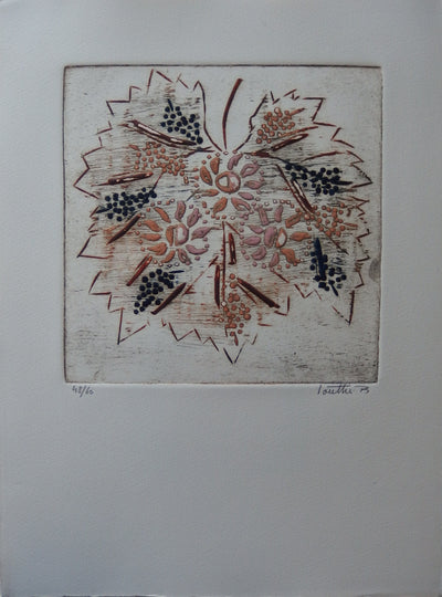 LOUTTRE B : La grande feuille, Gravure originale signée