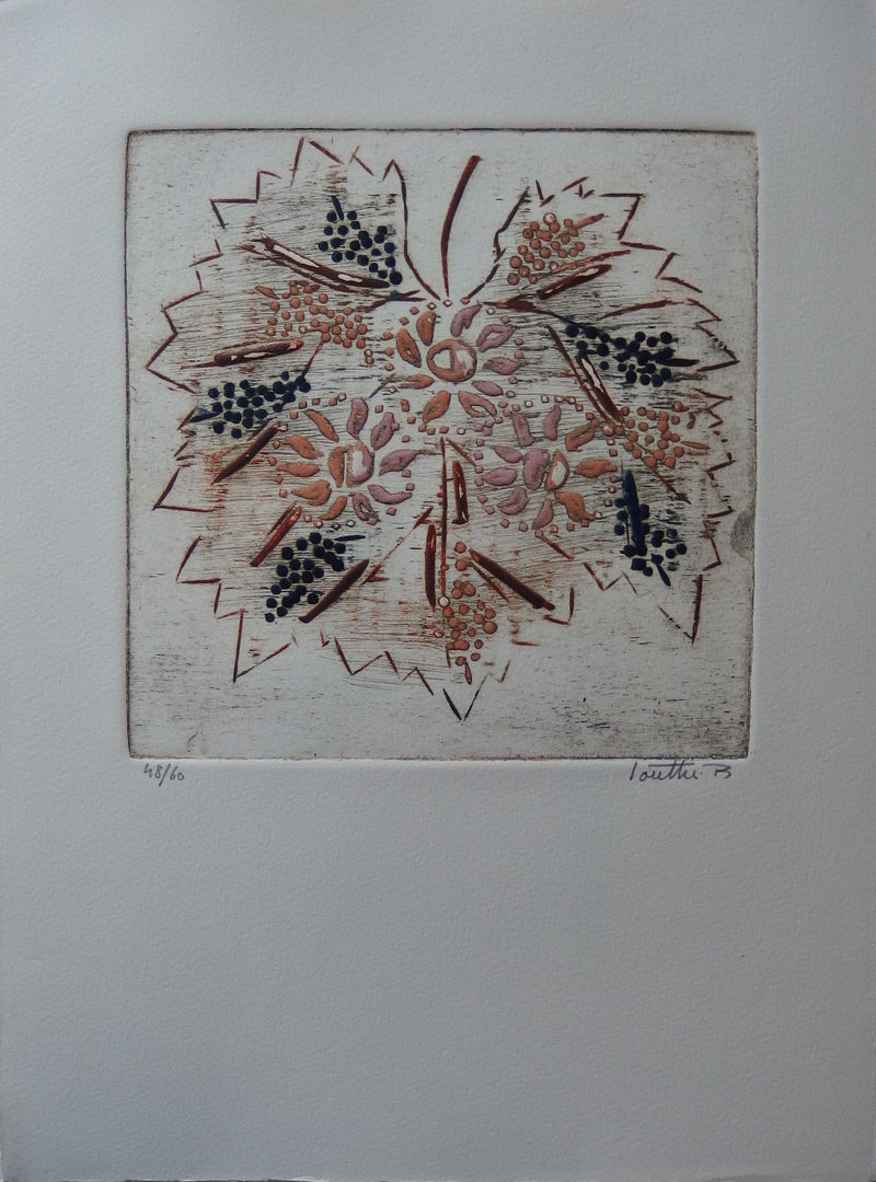 LOUTTRE B : La grande feuille, Gravure originale signée