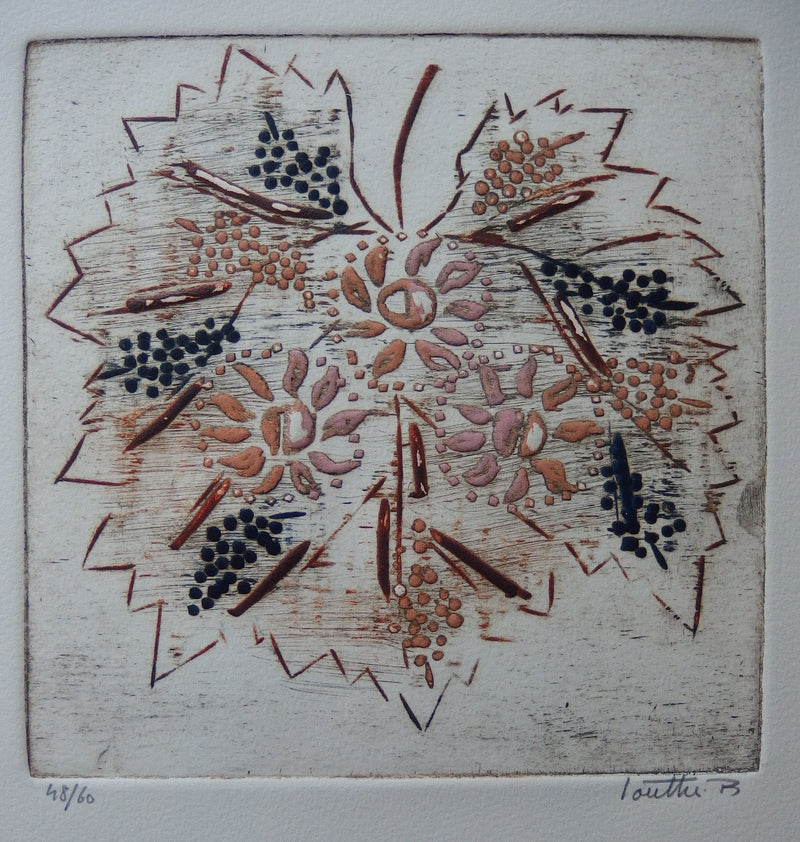 LOUTTRE B : La grande feuille, Gravure originale signée