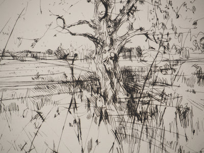 Yves-Jean COMMERE : Le champs à l'arbre, Gravure originale (photo de détail 6) - Crédit photo : Galerie Art.Paris