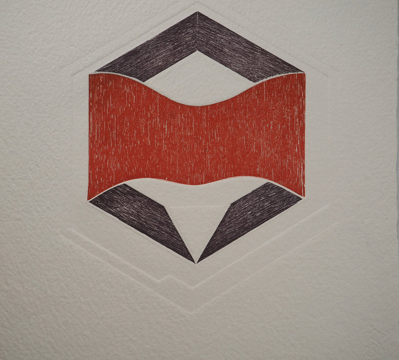 Blaise SIMON BALAZS : Hexagone,, Gravure originale (photo de détail 5) - Crédit photo : Galerie Art.Paris