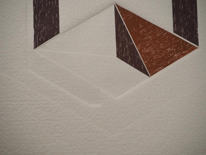 Blaise SIMON BALAZS : Hexagone en violet,, Gravure originale (photo de détail 5) - Crédit photo : Galerie Art.Paris