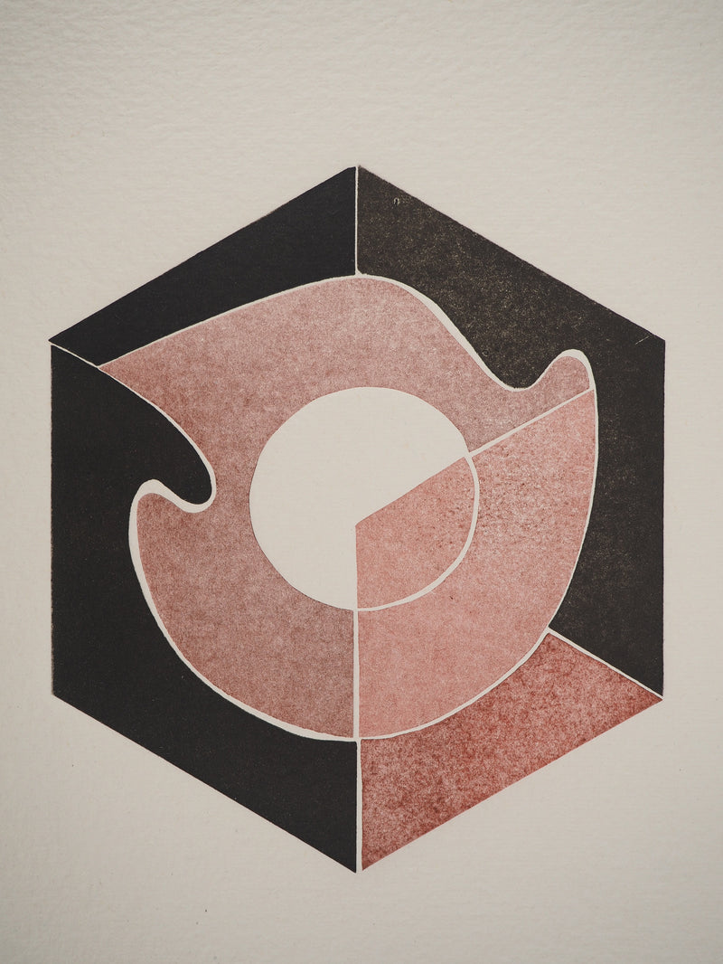 Blaise SIMON BALAZS : La colombe hexagonale, Gravure originale (photo de détail 2) - Crédit photo : Galerie Art.Paris