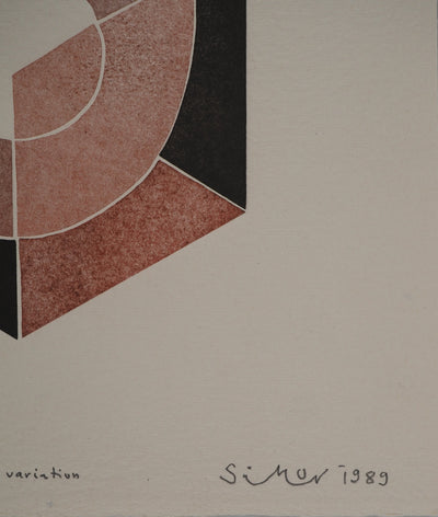 Blaise SIMON BALAZS : La colombe hexagonale, Gravure originale (photo de détail 3) - Crédit photo : Galerie Art.Paris