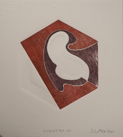 Blaise SIMON BALAZS : Forme abstraite, Gravure originale (vue générale) - Crédit photo : Galerie Art.Paris