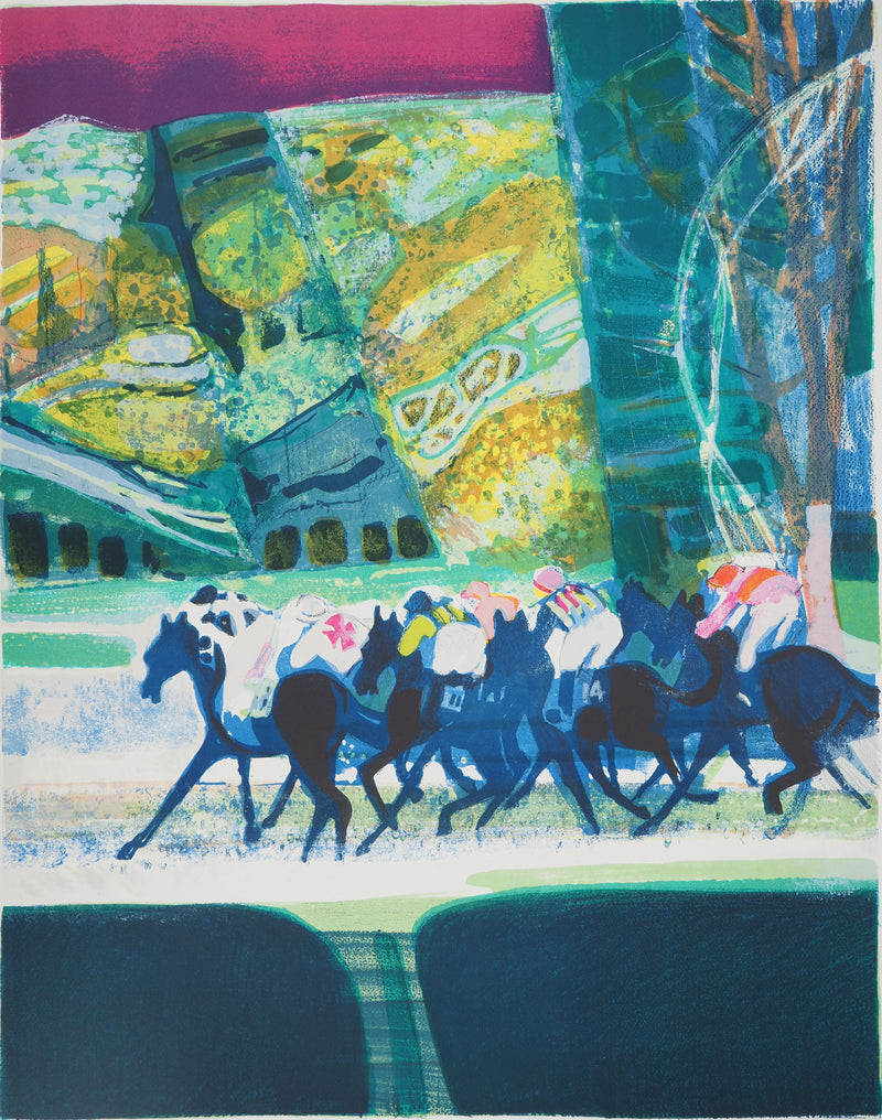 Paul AMBILLE : Course de chevaux, Lithographie originale (photo de détail 2) - Crédit photo : Galerie Art.Paris