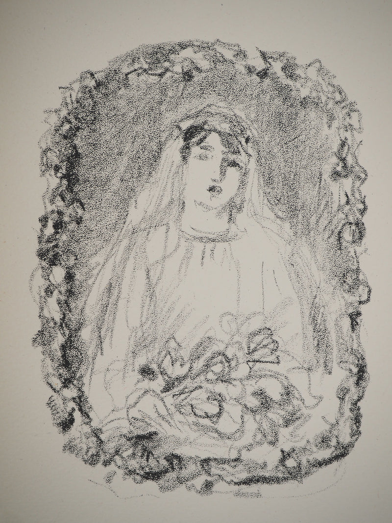 Albert ANDRE : Mariée au bouquet, Lithographie originale (photo de détail 2) - Crédit photo : Galerie Art.Paris