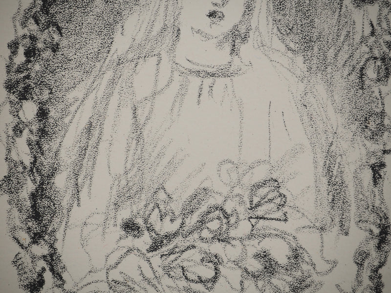 Albert ANDRE : Mariée au bouquet, Lithographie originale (photo de détail 5) - Crédit photo : Galerie Art.Paris