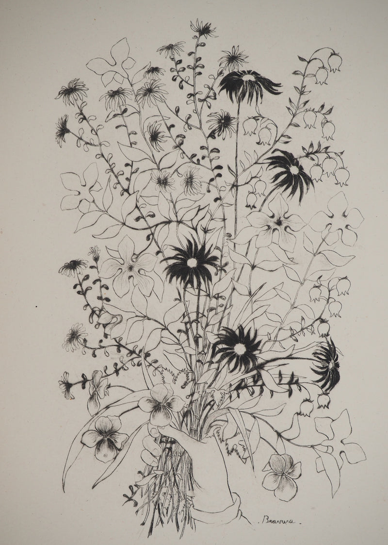 Denyse DE BRAVURA : Les fleurs du jardin, Gravure originale (photo de détail 2) - Crédit photo : Galerie Art.Paris