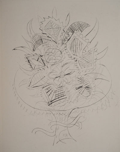 André DERAIN : Bouquet cubiste, Gravure originale (vue générale) - Crédit photo : Galerie Art.Paris