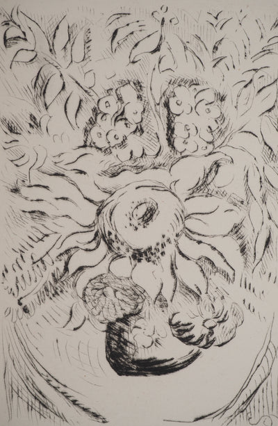 Emile OTHON FRIESZ : Bouquet au Tournesol, Gravure originale (photo de détail 2) - Crédit photo : Galerie Art.Paris