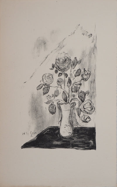 Henriette LE GRIX : Les roses, Lithographie originale (photo de détail 2) - Crédit photo : Galerie Art.Paris