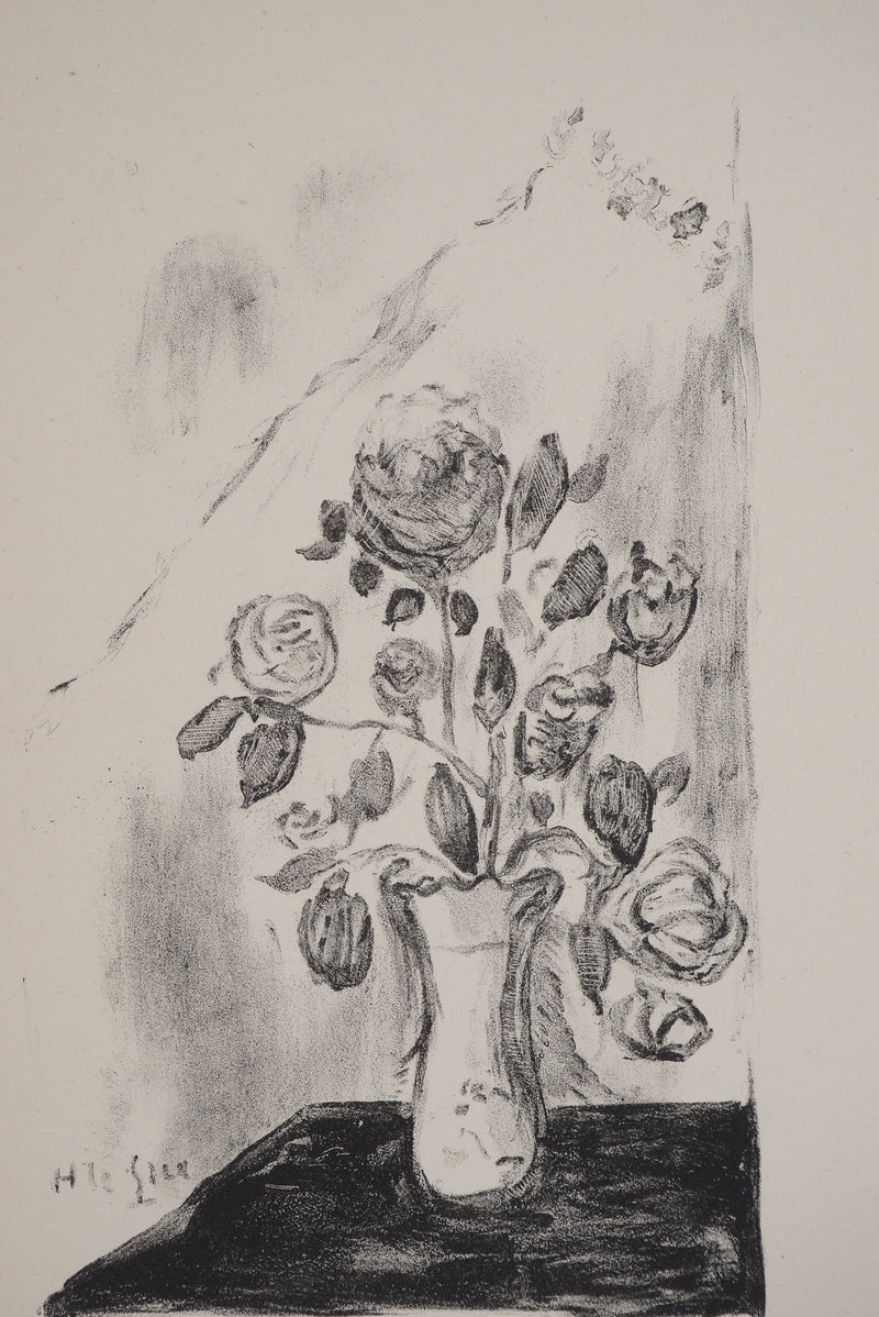 Henriette LE GRIX : Les roses, Lithographie originale (vue générale) - Crédit photo : Galerie Art.Paris