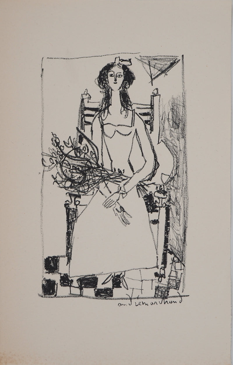 André MARCHAND : La Mariée sur un fauteuil, Lithographie originale (vue générale) - Crédit photo : Galerie Art.Paris