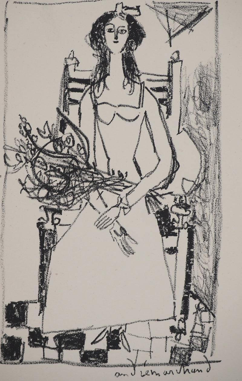 André MARCHAND : La Mariée sur un fauteuil, Lithographie originale (photo de détail 2) - Crédit photo : Galerie Art.Paris