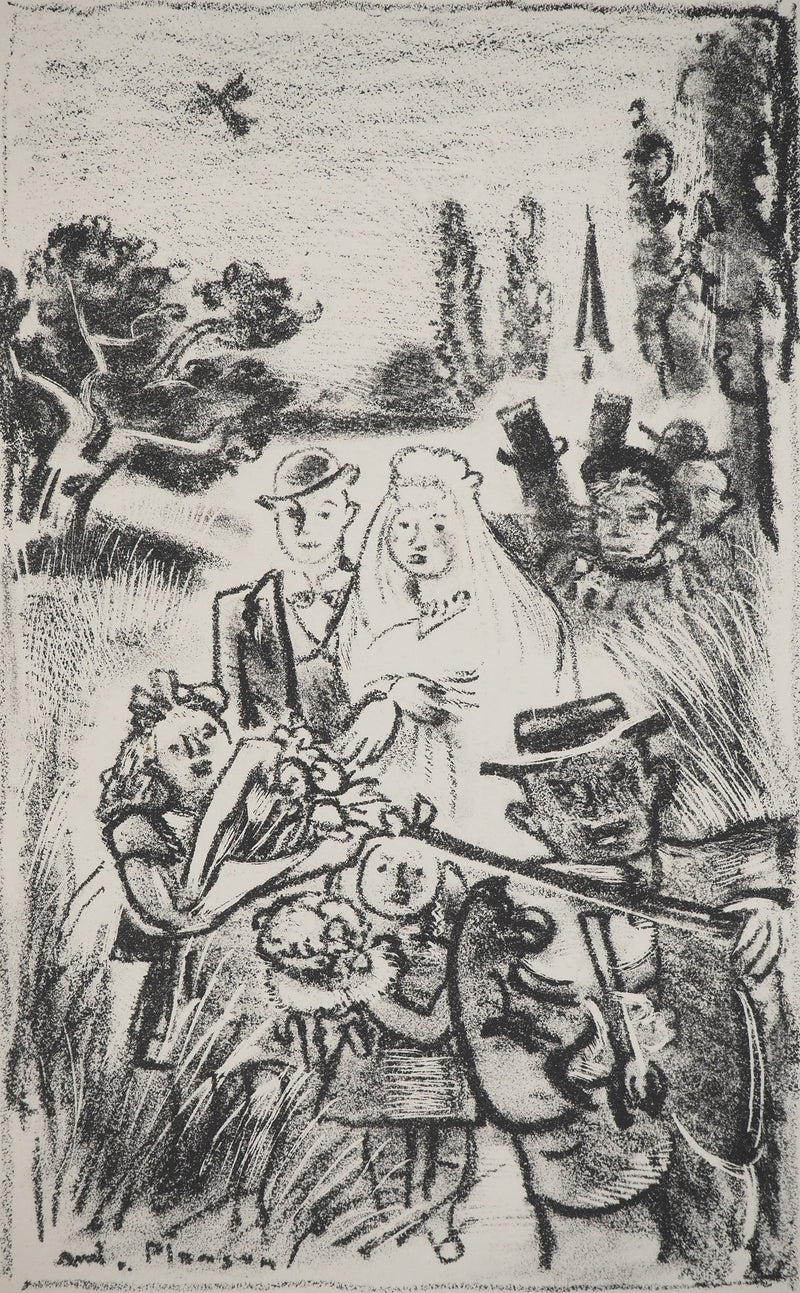 André PLANSON : Parade nuptiale, Lithographie originale (vue générale) - Crédit photo : Galerie Art.Paris