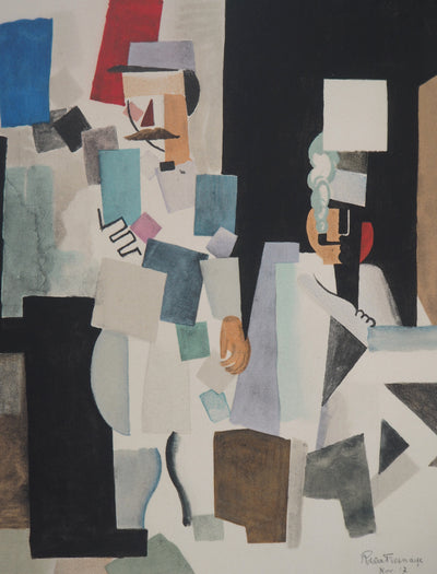 Roger DE LA FRESNAYE : Après le défilé (Hommage à Fernand Léger), Lithographie originale (photo de détail 4) - Crédit photo : Galerie Art.Paris