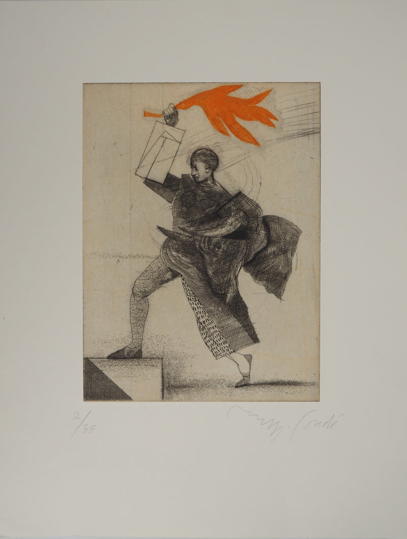 Miguel CONDÉ : La flamme espagnole, Gravure originale (photo de détail 2) - Crédit photo : Galerie Art.Paris