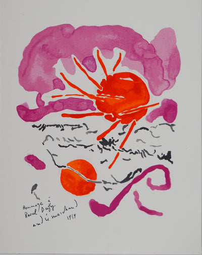 André MARCHAND : Soleil Couchant, Lithographie originale (vue générale) - Crédit photo : Galerie Art.Paris