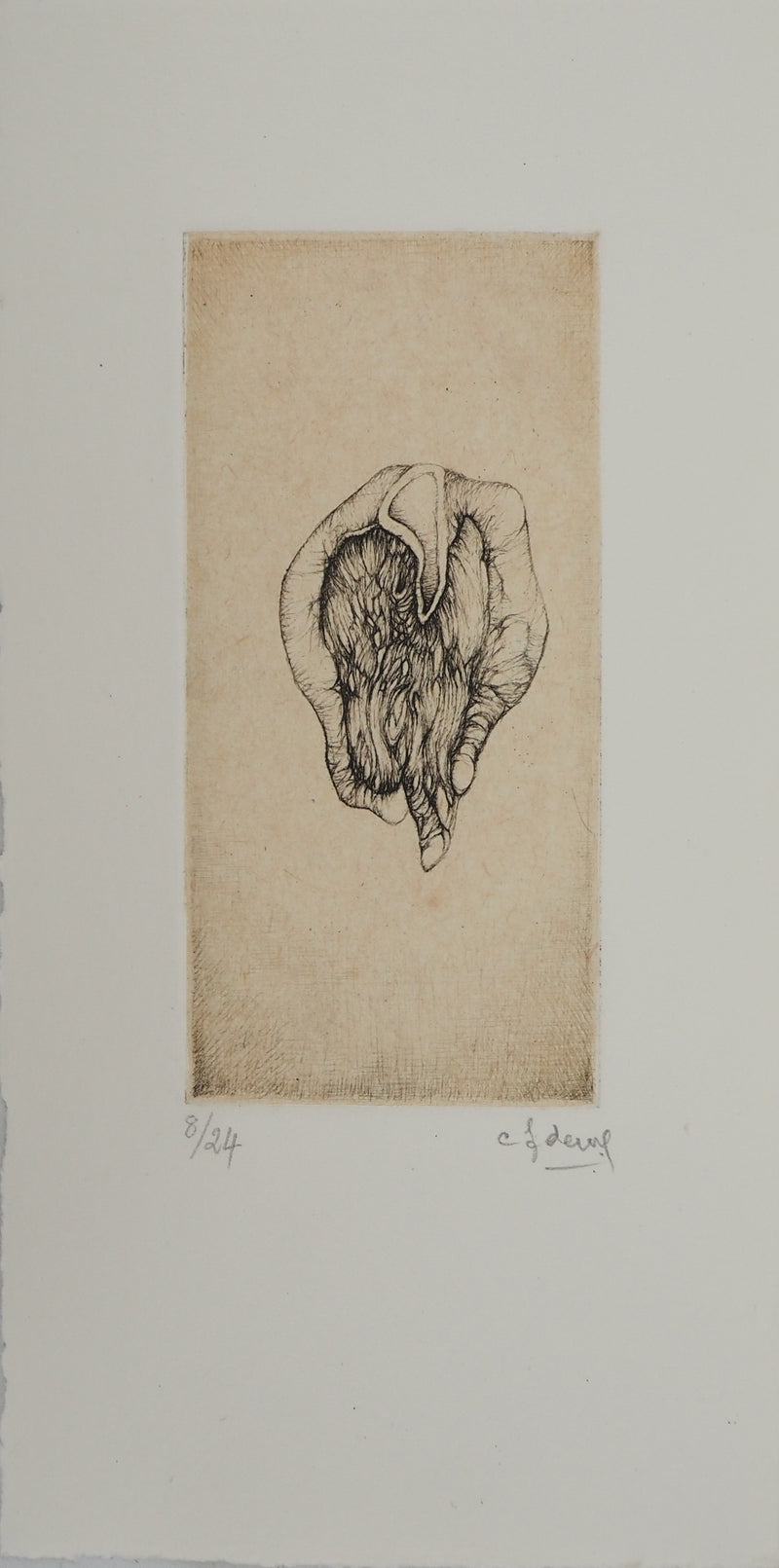 Fred DEUX : Petit manuel : En suspens, Gravure originale (vue générale) - Crédit photo : Galerie Art.Paris
