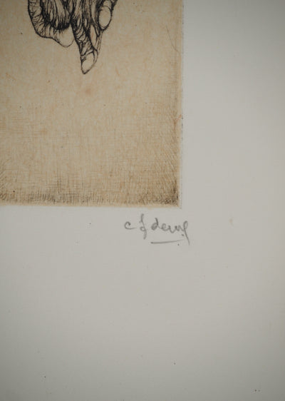 Fred DEUX : Petit manuel : En suspens, Gravure originale (photo de détail 2) - Crédit photo : Galerie Art.Paris