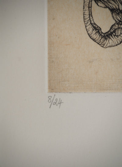 Fred DEUX : Petit manuel : L'ami de l'homme, Gravure originale (photo de détail 2) - Crédit photo : Galerie Art.Paris