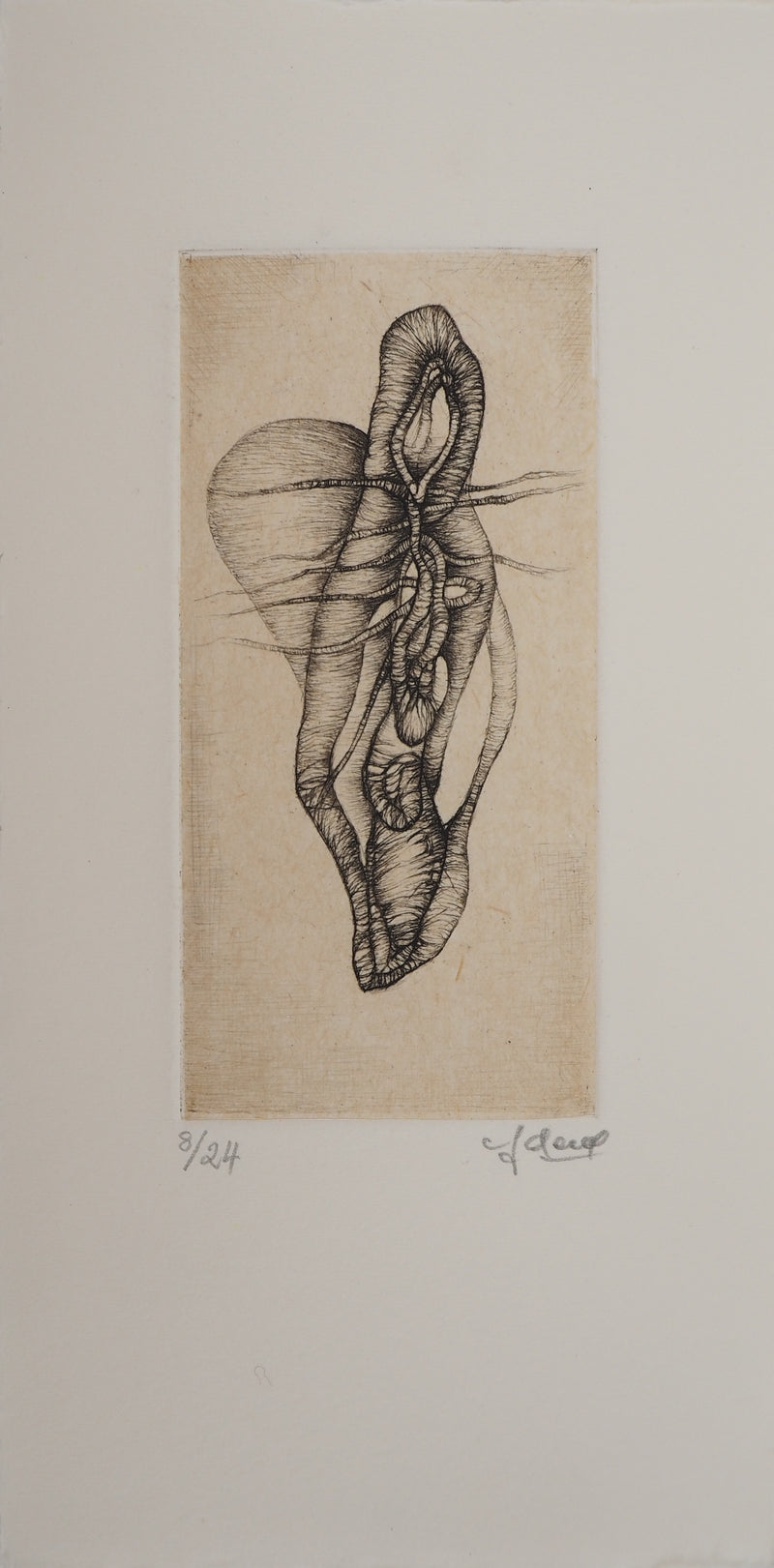 Fred DEUX : Petit manuel : Le nom de la chair, Gravure originale (vue générale) - Crédit photo : Galerie Art.Paris