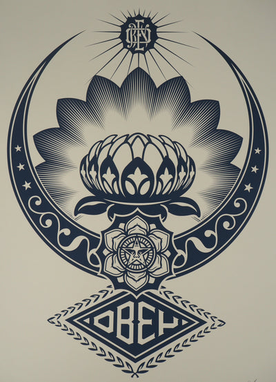 Shepard FAIREY (Obey) : Lotus Ornament, Sérigraphie originale signée