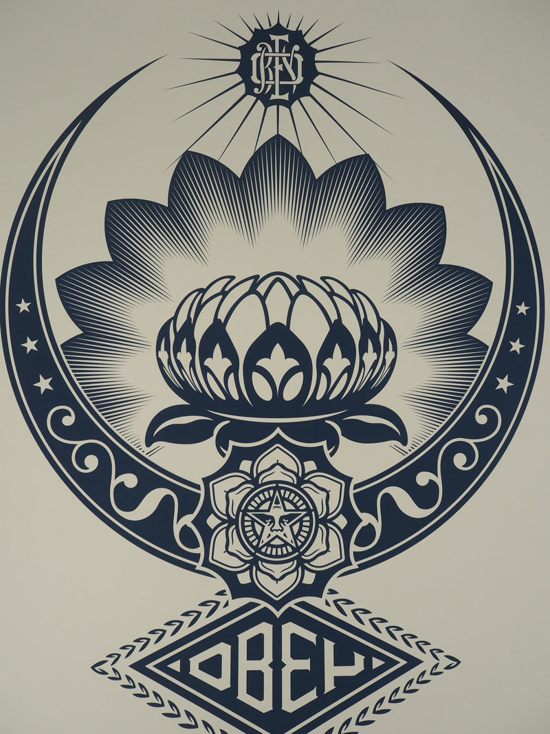 Shepard FAIREY (Obey) : Lotus Ornament, Sérigraphie originale signée