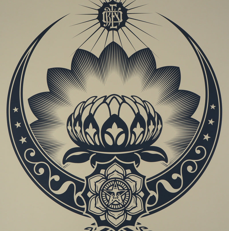 Shepard FAIREY (Obey) : Lotus Ornament, Sérigraphie originale signée