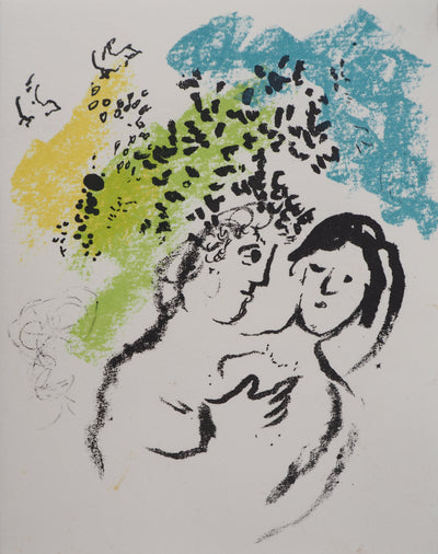 Marc CHAGALL : Les amoureux, rêverie, Lithographie originale (vue générale) - Crédit photo : Galerie Art.Paris