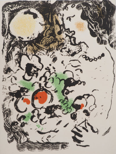 Marc CHAGALL : Femme au bouquet, Lithographie originale (vue générale) - Crédit photo : Galerie Art.Paris