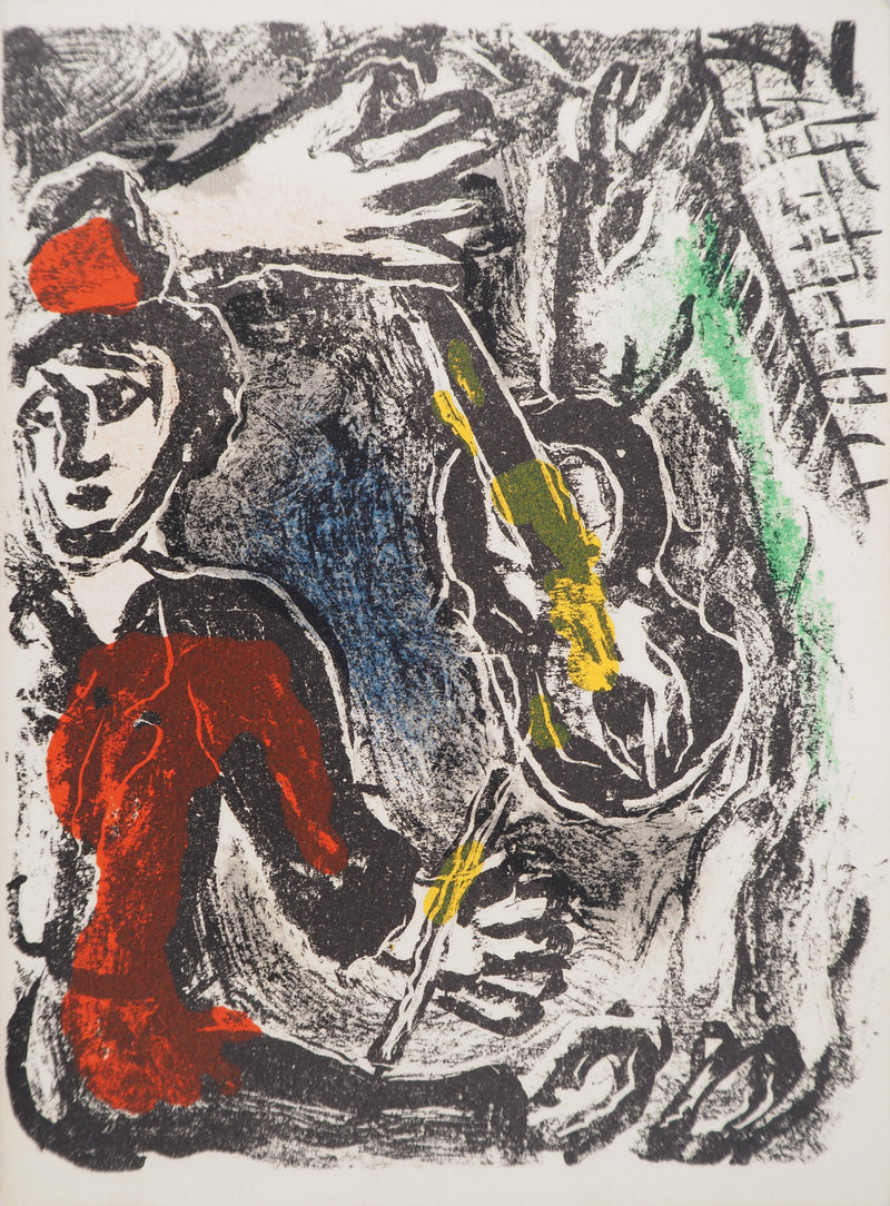 Marc CHAGALL : Le violoniste et la chèvre, Lithographie originale (vue générale) - Crédit photo : Galerie Art.Paris