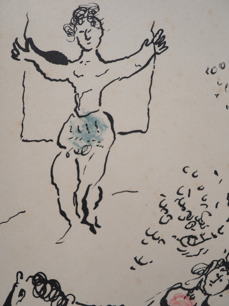 Marc CHAGALL : Cirque, acrobate et écuyère, Lithographie originale