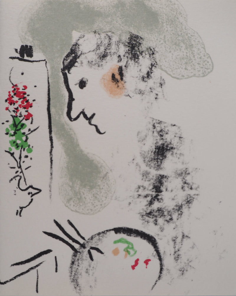 Marc CHAGALL : Peintre à la palette, Lithographie originale (vue générale) - Crédit photo : Galerie Art.Paris