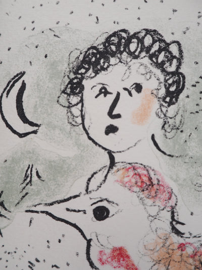 Marc CHAGALL : Autoportrait au coq et à la lune, Lithographie originale (photo de détail 3) - Crédit photo : Galerie Art.Paris