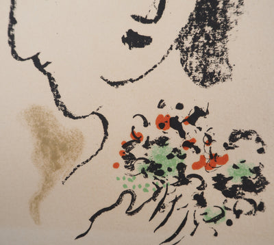 Marc CHAGALL : Double visage au bouquet, Lithographie originale (photo de détail 4) - Crédit photo : Galerie Art.Paris