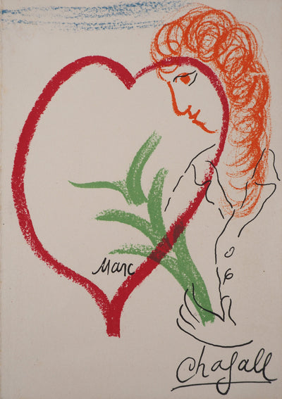 Marc CHAGALL : Femme amoureuse, Lithographie originale (vue générale) - Crédit photo : Galerie Art.Paris