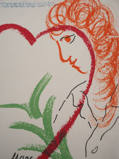 Marc CHAGALL : Femme amoureuse, Lithographie originale (photo de détail 4) - Crédit photo : Galerie Art.Paris