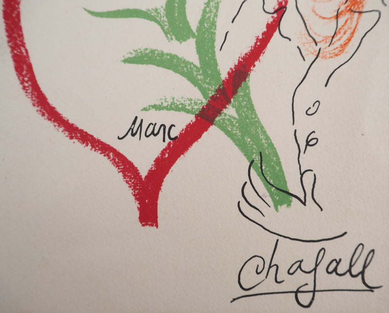 Marc CHAGALL : Femme amoureuse, Lithographie originale (photo de détail 3) - Crédit photo : Galerie Art.Paris