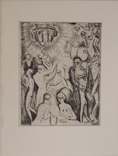 Kees VAN DONGEN : Tableaux de Paris : Club parisien, Gravure original (photo de détail 2) - Crédit photo : Galerie Art.Paris